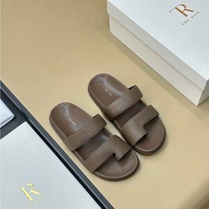 The Row Brown Leather Sandals